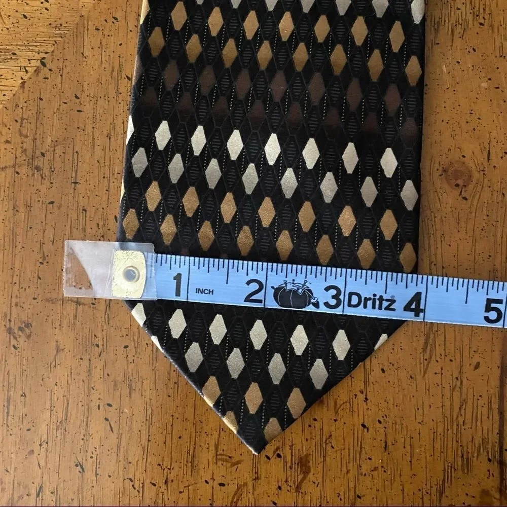 Bergamo New York Tie Handmade Diamond Pattern Business Casual Formal Classic - Picture 8 of 11